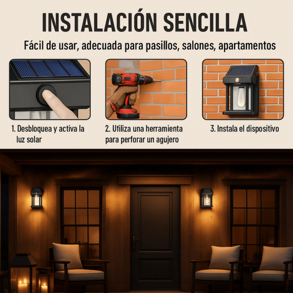 Lampara solar instalacion